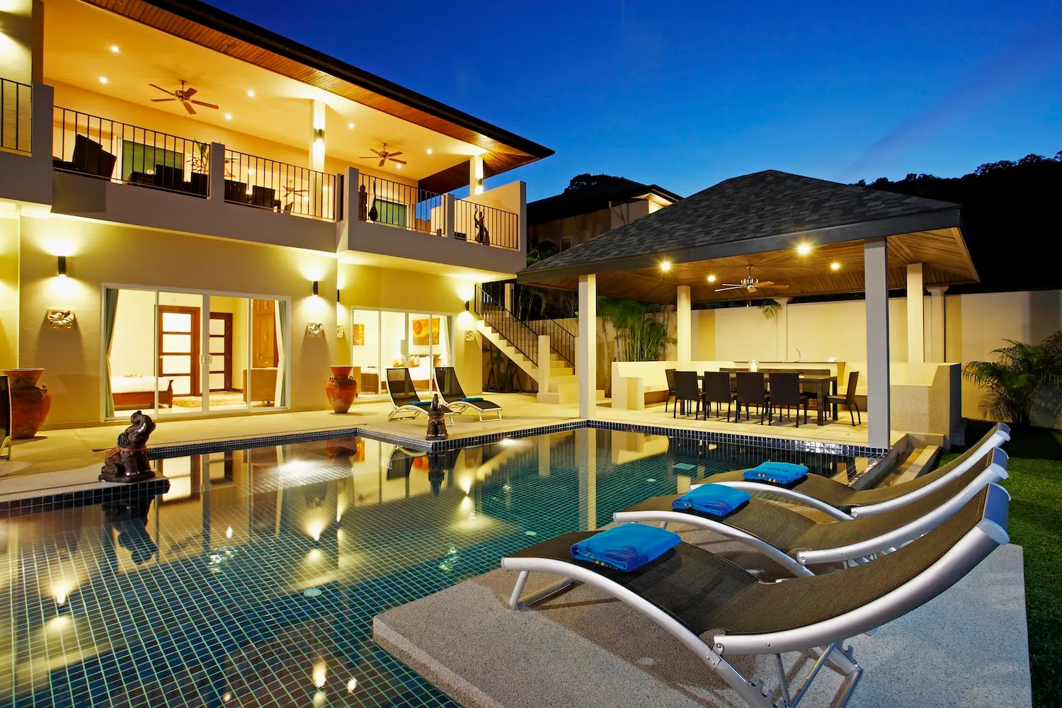 Amber Villa — Pool at night