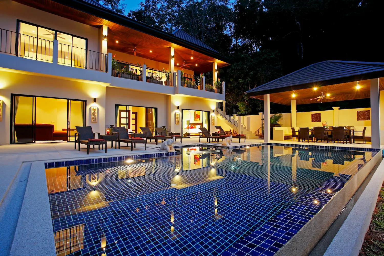 Coral Villa — Pool at night
