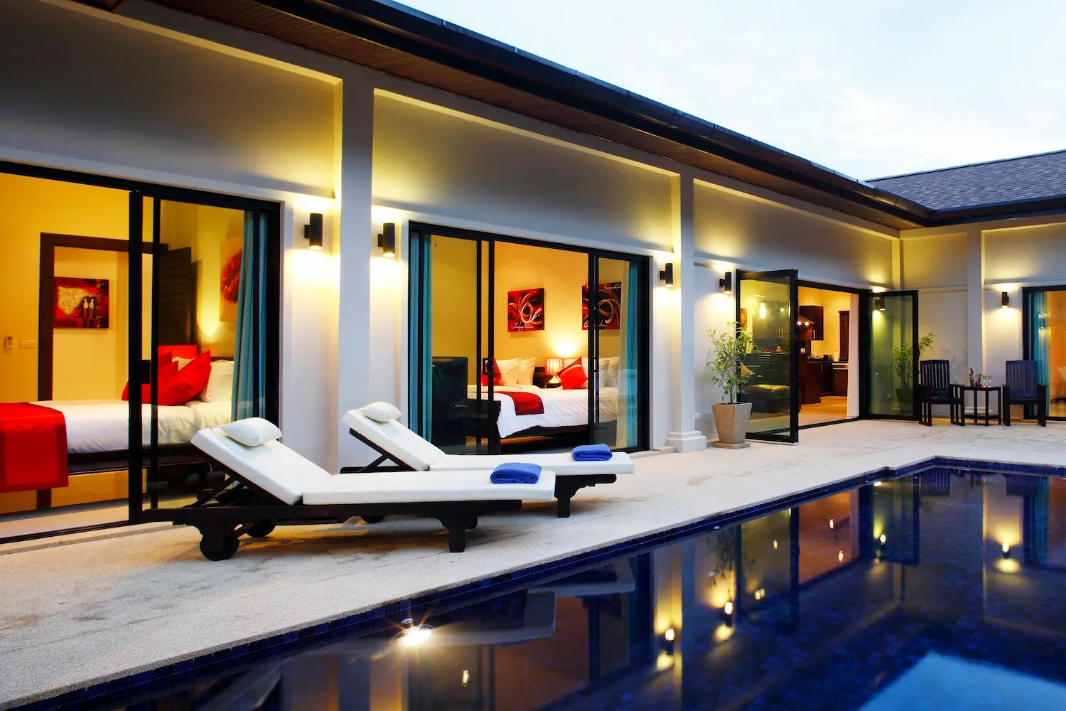 Crystal Villa — Villa at night