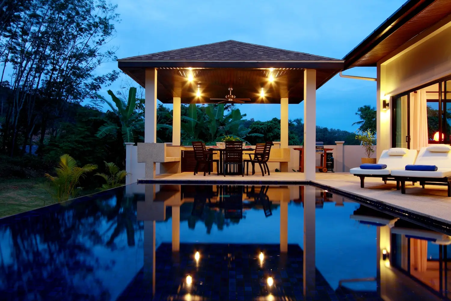 Crystal Villa — Villa at night
