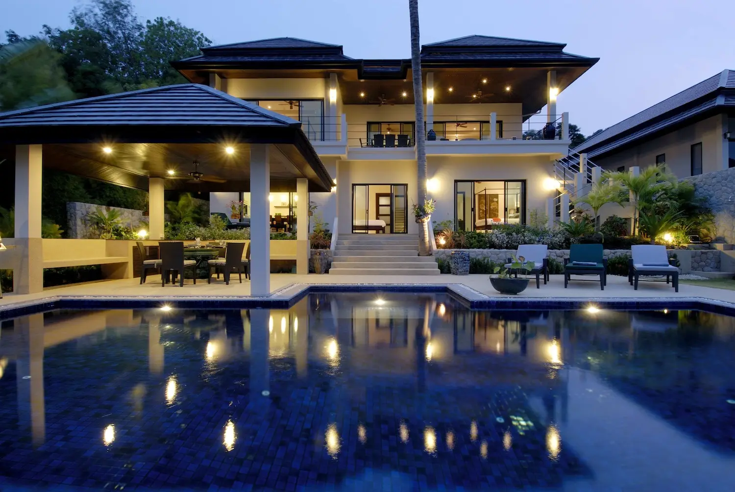 Emerald Villa — Pool at night