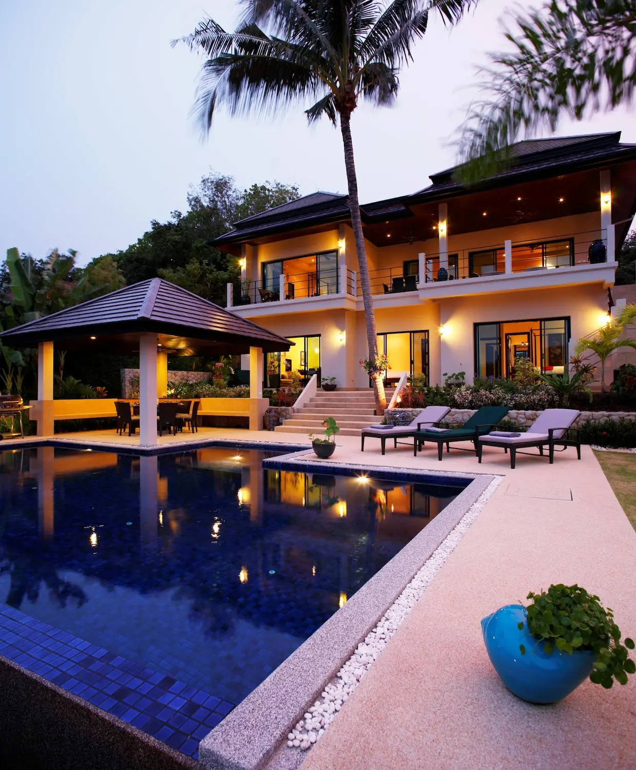 Emerald Villa — Pool at night