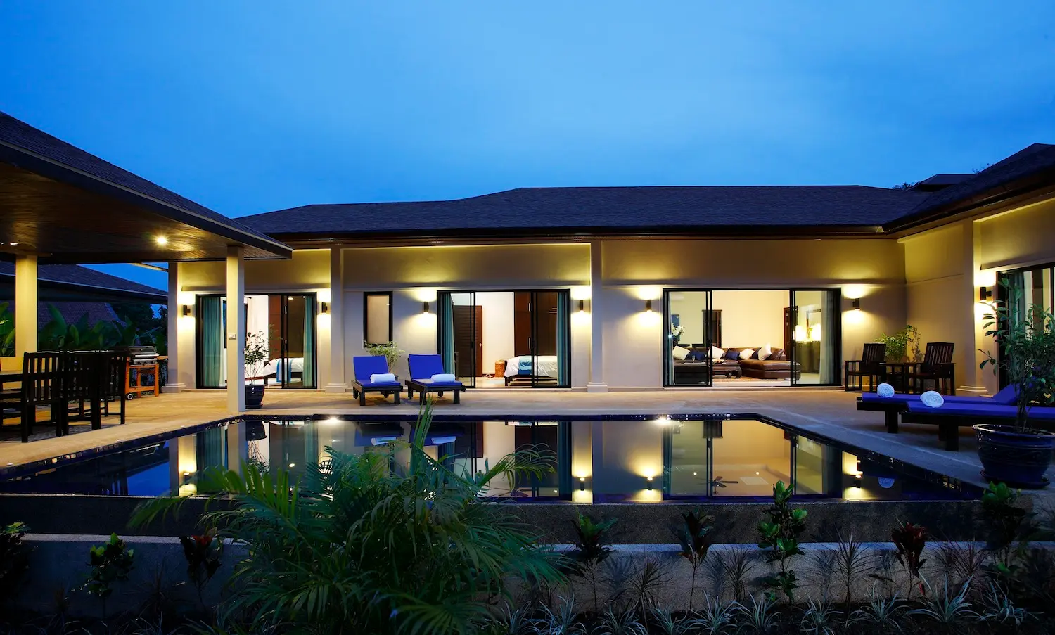 Gemstone Villa — Pool at night