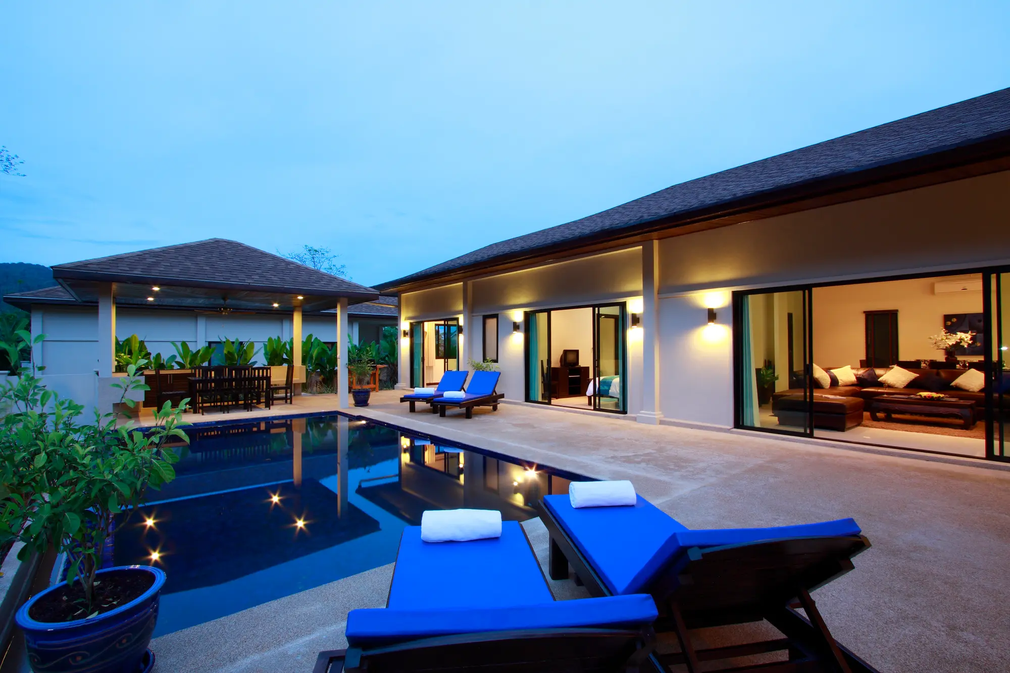 Gemstone Villa — Pool at night