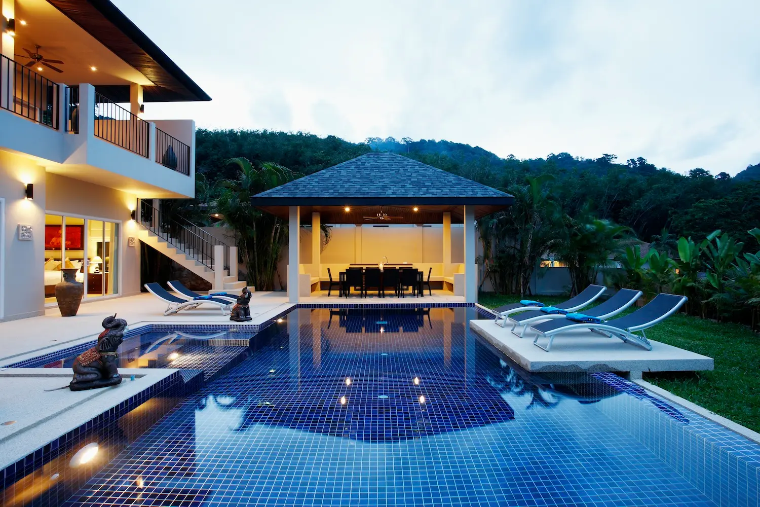 Jade Villa — Pool at night