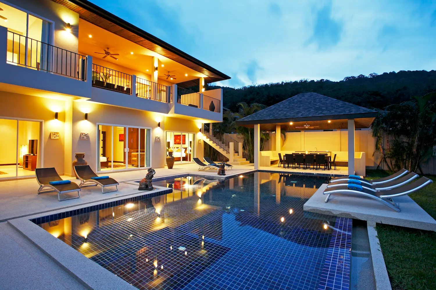 Jade Villa — Pool at night