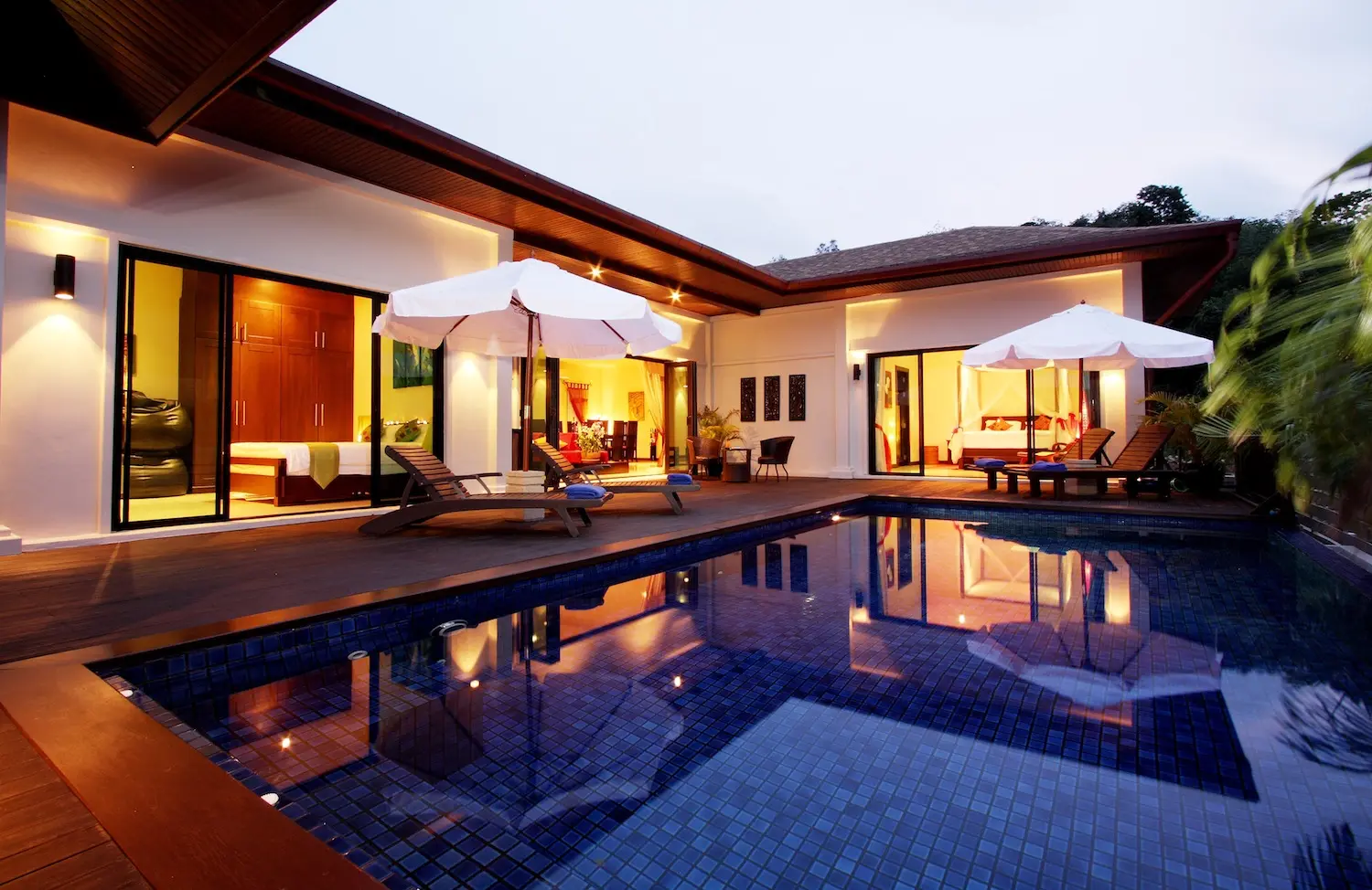 Moonstone Villa — Villa at night