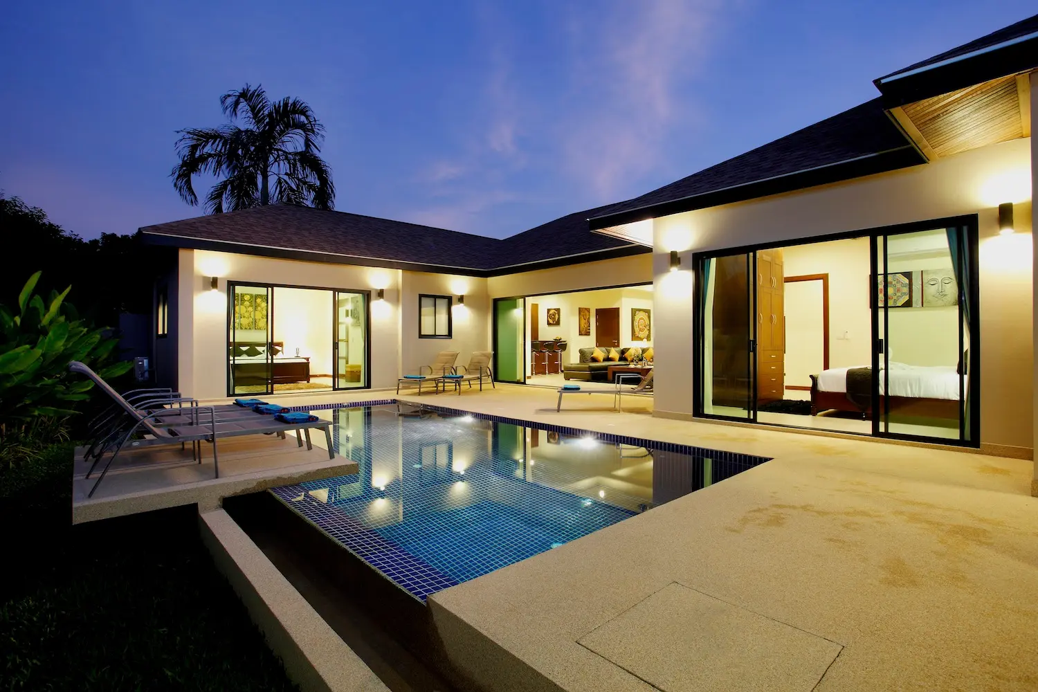 Onyx Villa — Pool at night