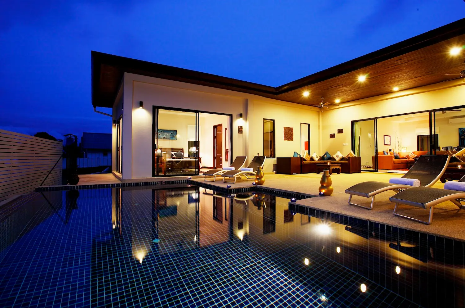 Pearl Villa — Pool at night