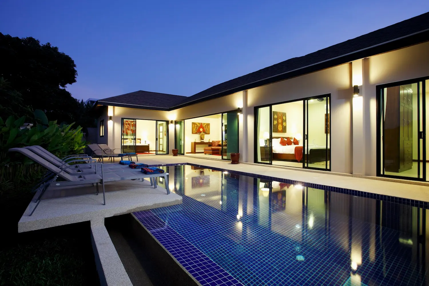 Ruby Villa — Pool at night