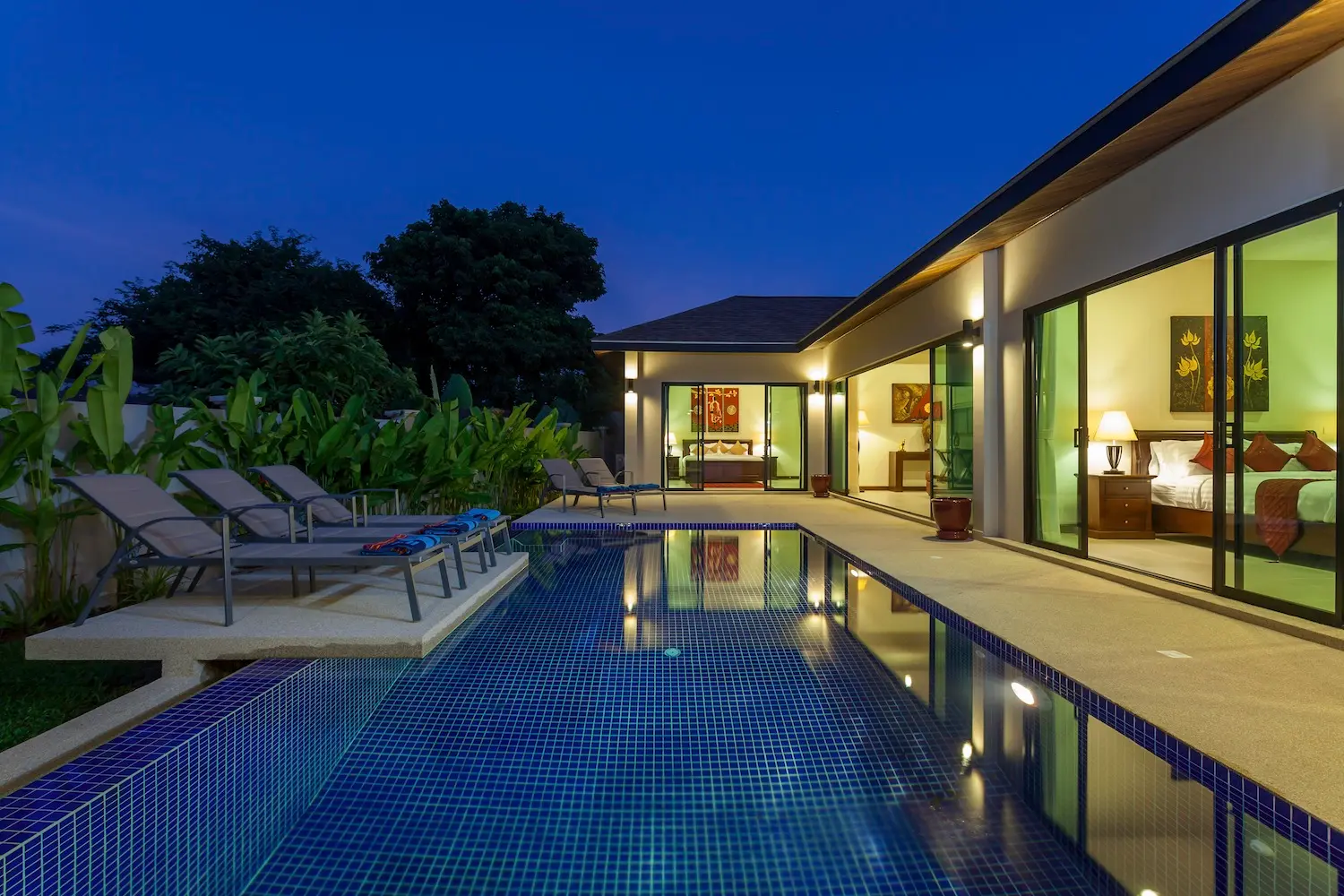 Ruby Villa — Pool at night