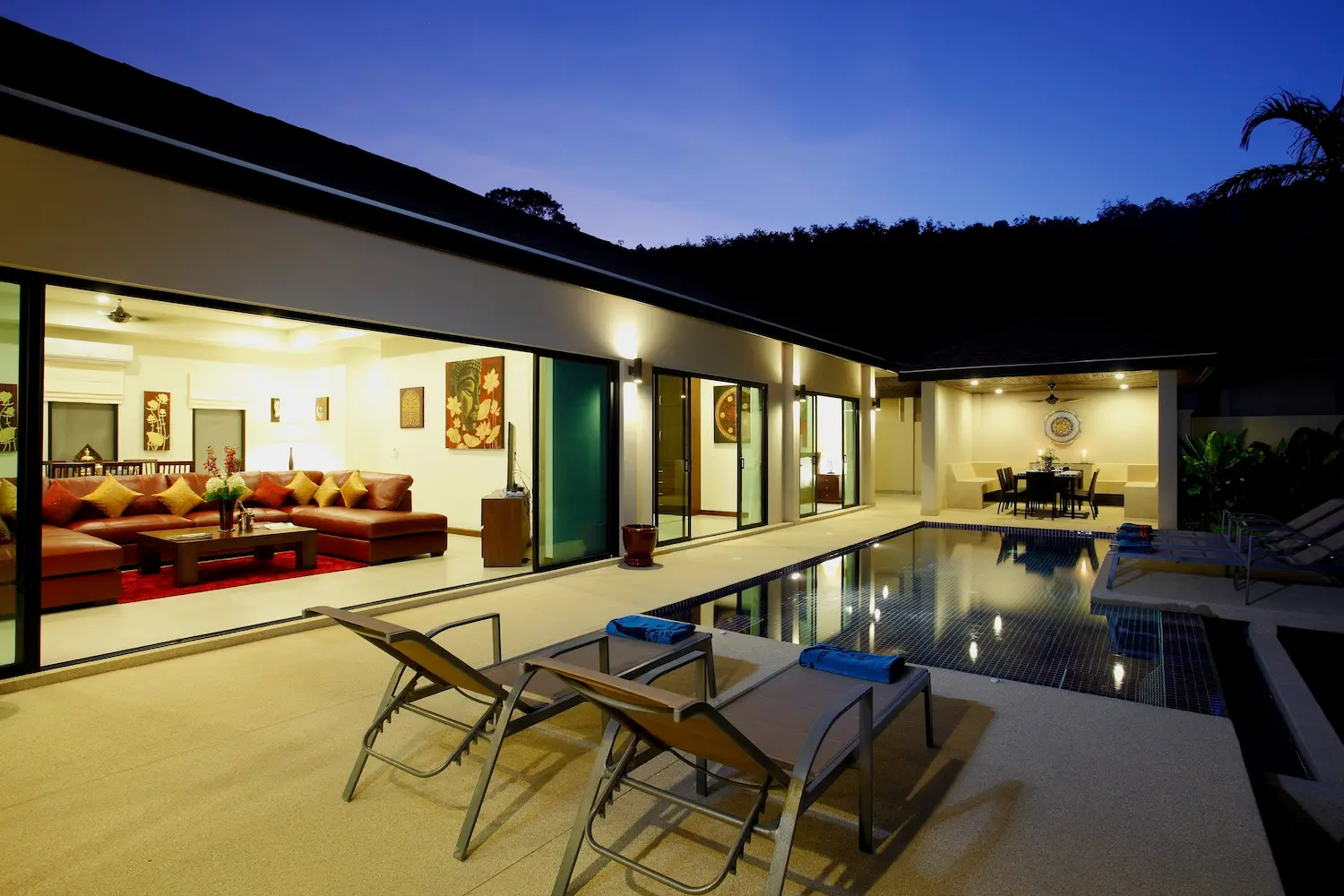 Ruby Villa — Pool at night