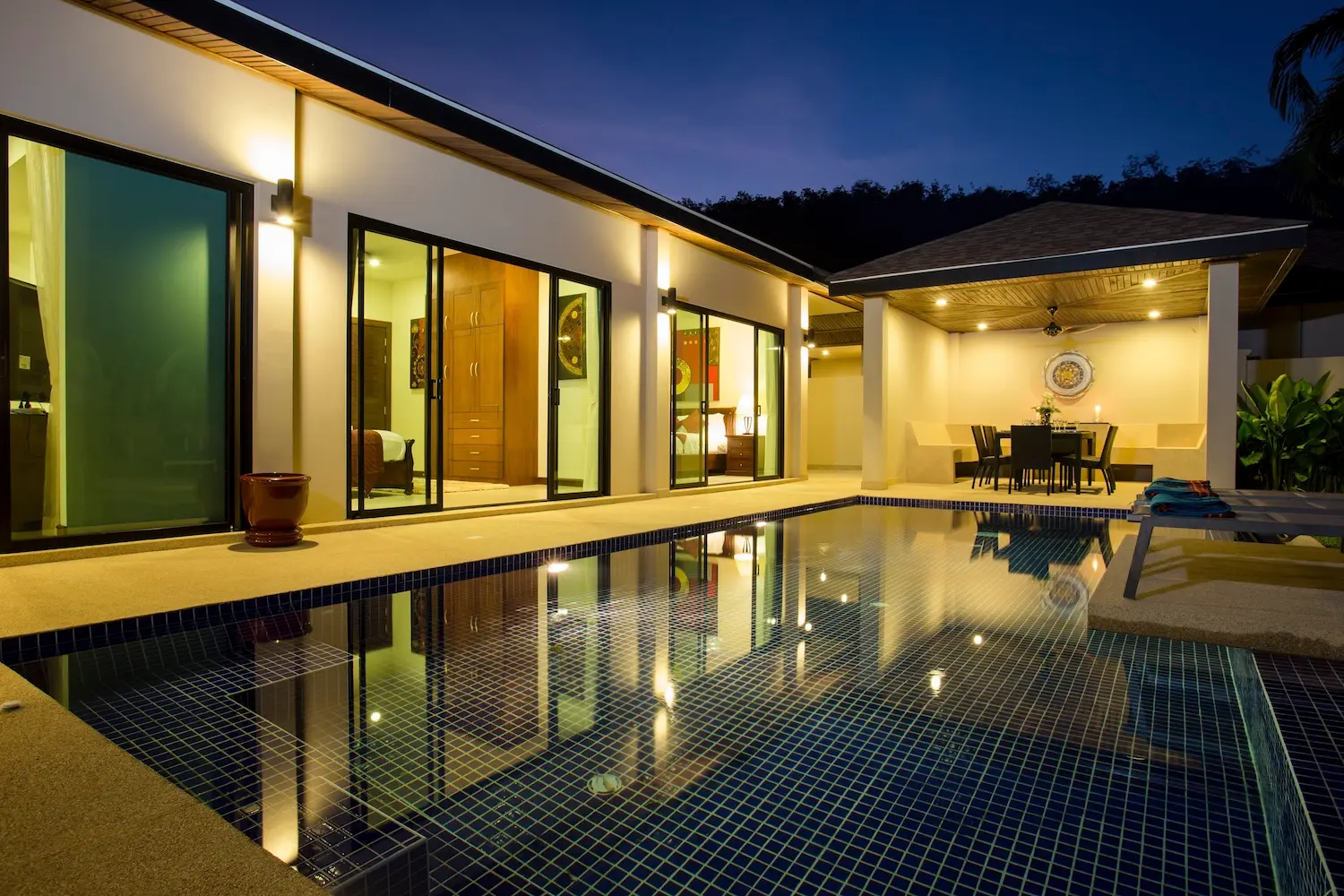 Ruby Villa — Pool at night
