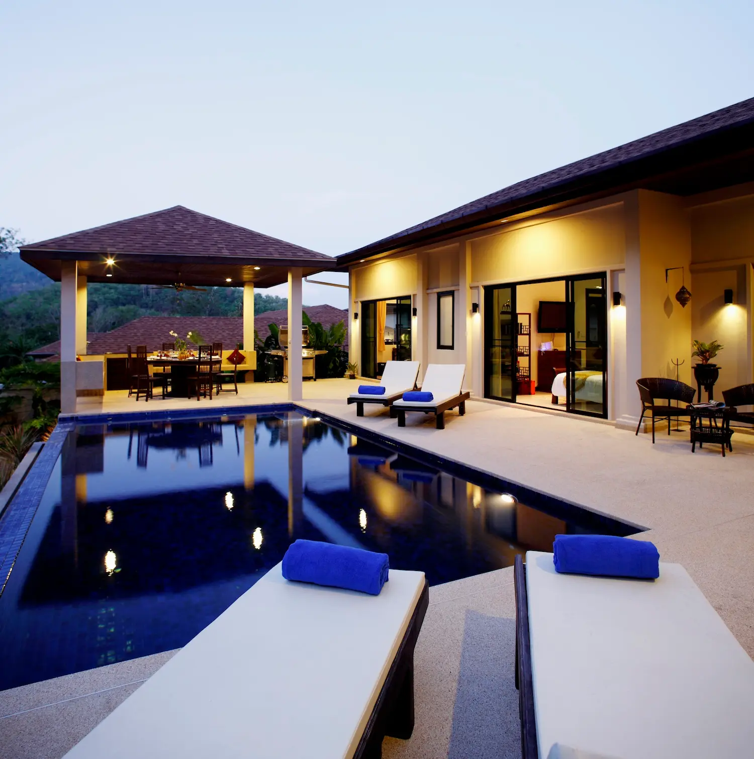 Sapphire Villa — Pool at night