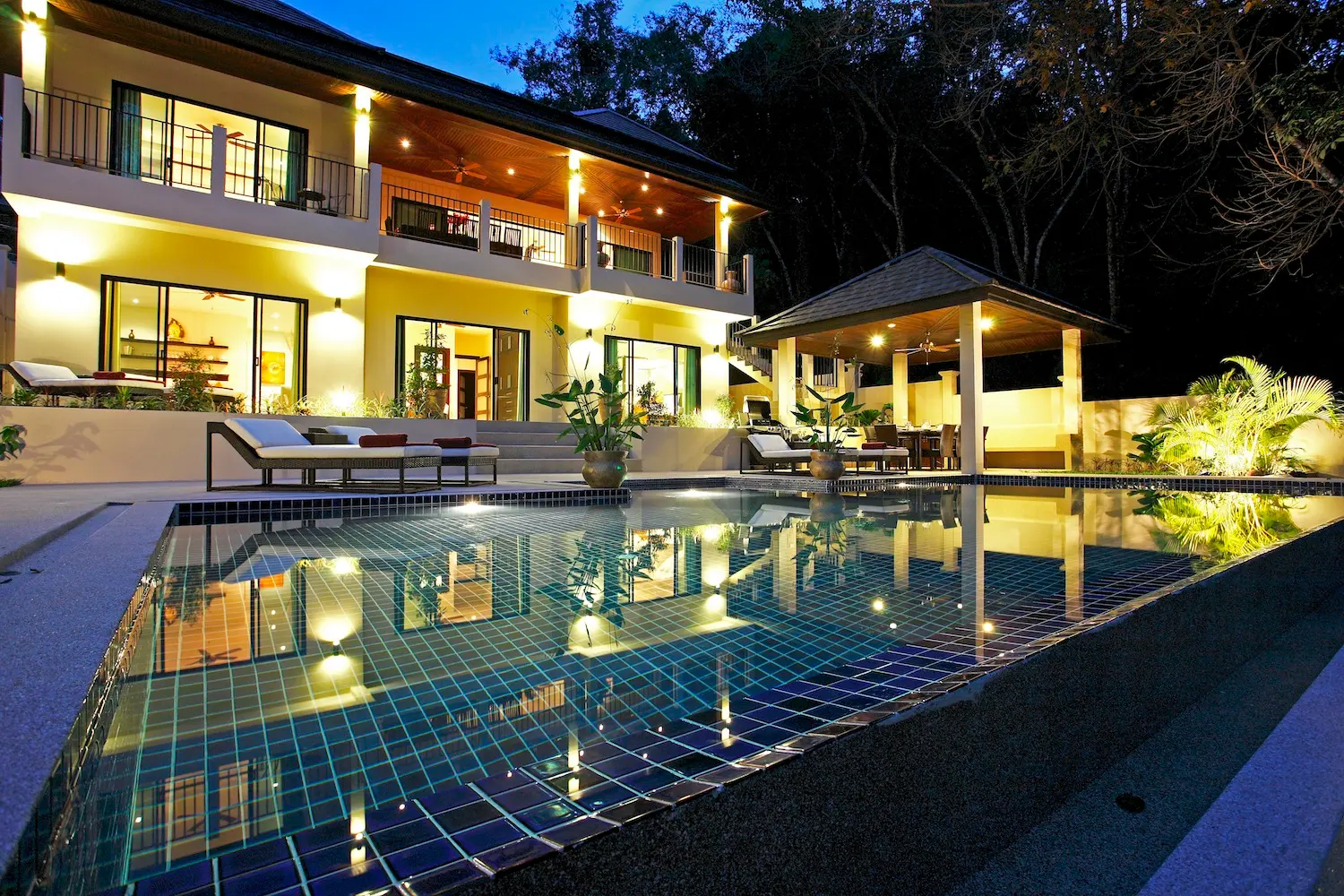 Sunstone Villa — Pool at night